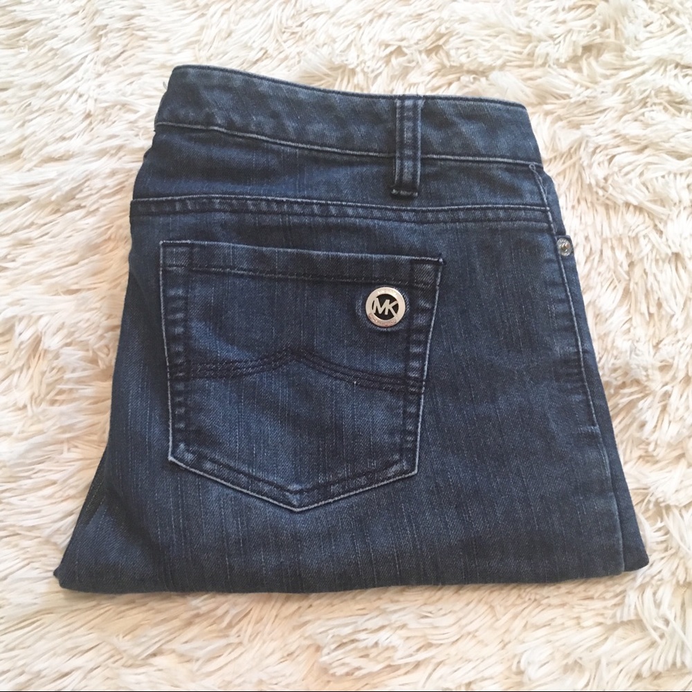 Michael Kors dark wash stretchy jeans, size 4.